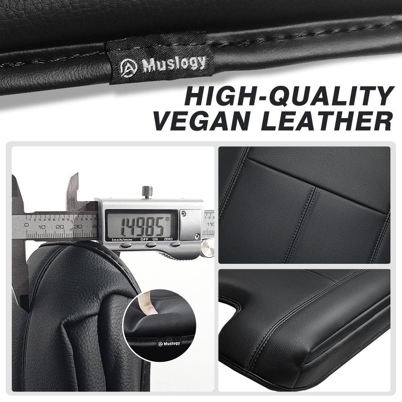 Muslogy Center Console Armrest Cover Compatible with Chevy Silverado/Tahoe & GMC Sierra/Yukon 2007-2013 Comfort Armrest Pad Arm Rest Cushion Vegan Leather Protector 1-Inch Extra Thick(Jump Seat ONLY) - Image 4